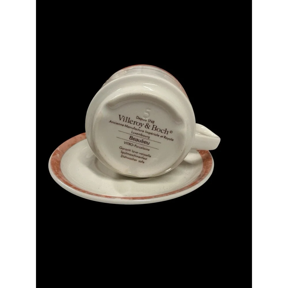 Villeroy & Boch Beaulieu Expresso Cup‎ & Saucer Vitro Porcelain Luxembourg